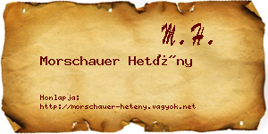 Morschauer Hetény névjegykártya